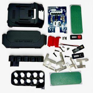 Корпус акумулятора Makita LXT BL1850 18V-21V - BMS 5 MOSFET, балансування, індикатор заряду, 10 x 18650 (5S2P) FGB-CASE-MKT18-10S фото