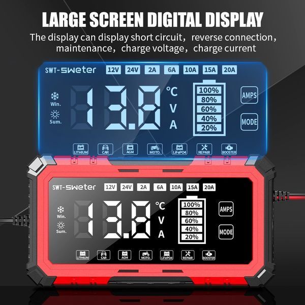 Зарядное устройство SWT-Sweter SWT-2010 &mdash; Интеллектуальное зарядное устройство 12V/20A &mdash; 24V/10A SWETER-RED-2010 фото