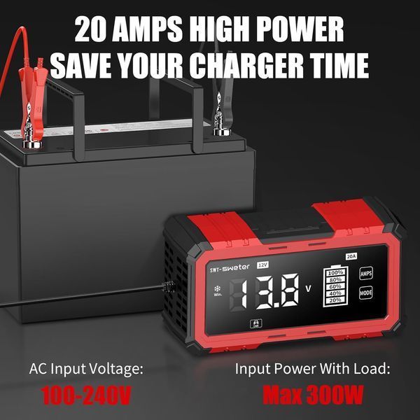 Зарядное устройство SWT-Sweter SWT-2010 &mdash; Интеллектуальное зарядное устройство 12V/20A &mdash; 24V/10A SWETER-RED-2010 фото