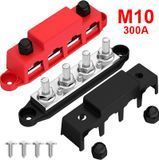 Розподільний блок Bus Bar 300A 12-48V DC &mdash; 4 шпильки M10, комплект 2 шт. (червоний + чорний) BUSBAR-M10 фото