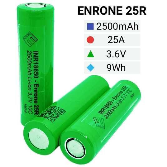 Купить Аккумулятор INR 18650 Enrone 25R 2500mAh Li-Ion, 10C (25A