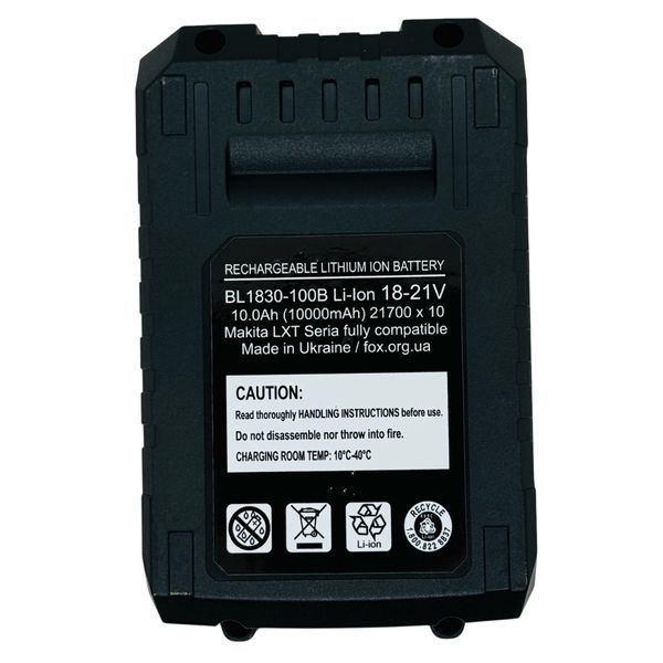 Акумулятор FOX DUAL CORE 10Аh BL1860-BL18100 Makita Type 000010Ah фото