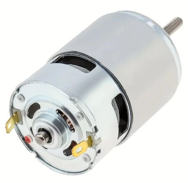 FOX EXPERT Motor for Cordless Trimmer RQ755-DC21V, 12-21 V, 300 W, 13,500 rpm, M5 Right-Hand Thread Shaft (1 pc), Gray, FOX