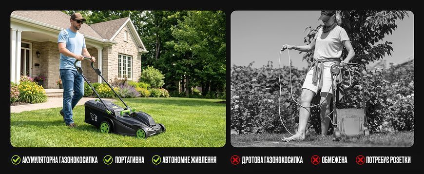 Акумуляторна газонокосарка FOX GLIDER 430 42V LXT (2 х 9Ah): ширина 43 см, травозбірник 40 л, мульчування Glider-9Ah фото