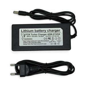 Зарядний пристрій FOX Turbo Charger 42W (21V / 2A) для літієвих акумуляторів 5S, роз'єм 5,5&times;2,5 мм FOX 18 фото